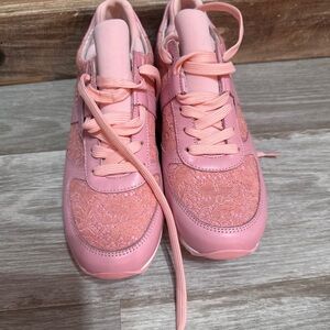 Dolce Gabbana Pink Running Shoes Sneakers Lace Design Size 7 No Box